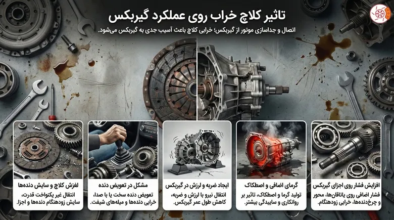 تاثیر کلاچ خراب روی عملکرد گیربکس