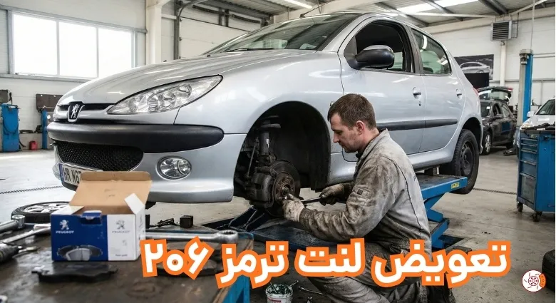 تعویض لنت ترمز 206
