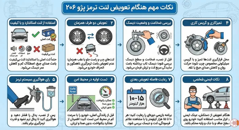 نکات مهم هنگام تعویض لنت ترمز پژو ۲۰۶ نکات مهم هنگام تعویض لنت ترمز پژو ۲۰۶