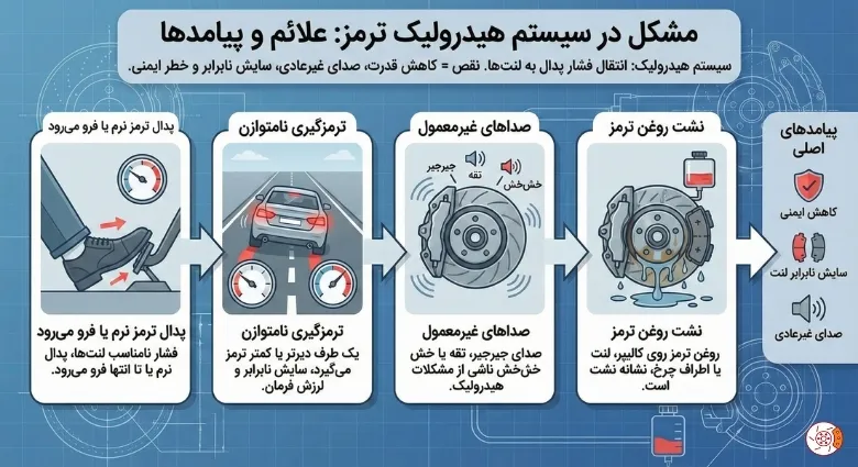 مشکل در سیستم هیدرولیک ترمز