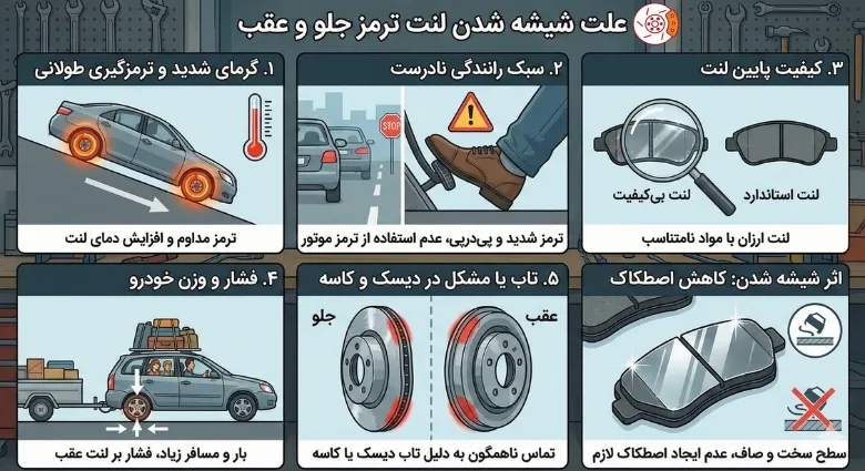 دلایل اصلی سفت و براق شدن لنت
