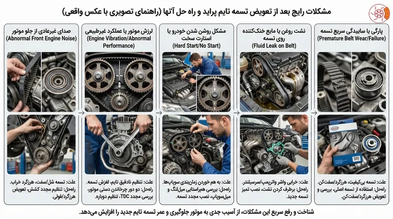 مشکلات رایج بعد از تعویض تسمه تایم پراید و راه حل آنها
