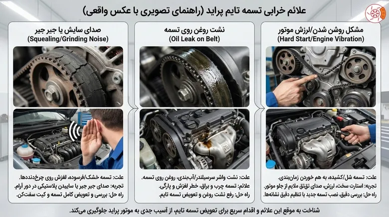 علائم خرابی تسمه تایم پراید