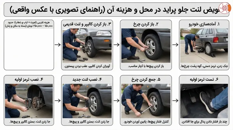 تعویض لنت جلو پراید در محل و هزینه آن