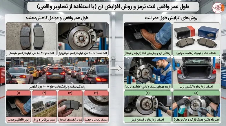 طول عمر واقعی لنت ترمز و روش افزایش آن