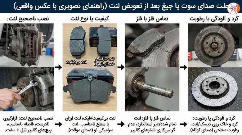 علت صدای سوت یا جیغ بعد از تعویض لنت