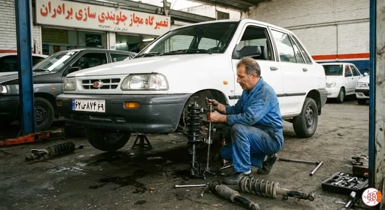 مراحل تعویض کمک‌فنر جلو