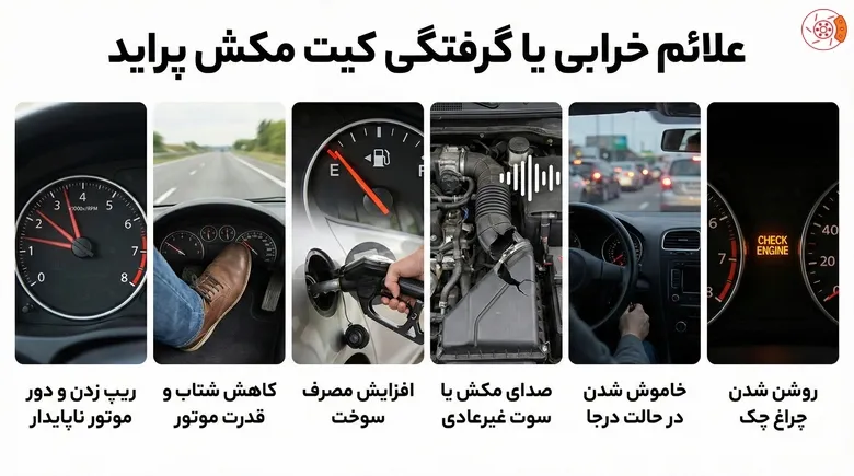 علائم خرابی یا گرفتگی کیت مکش پراید علائم خرابی یا گرفتگی کیت مکش پراید