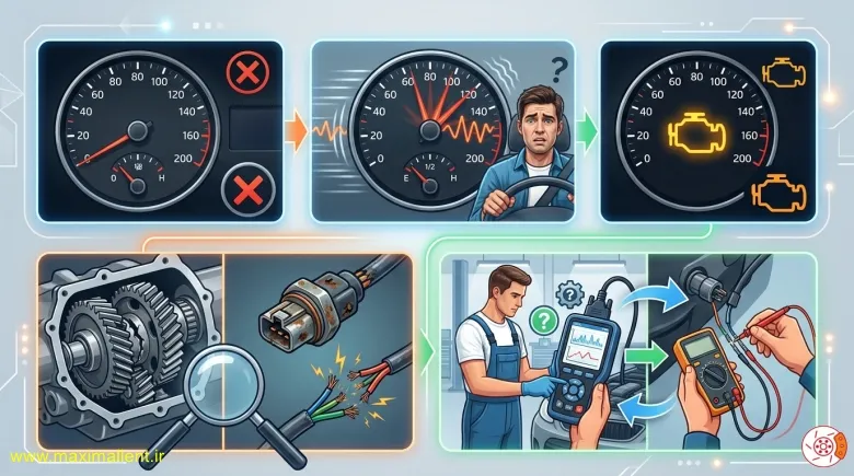 تعویض سنسور کیلومتر پراید